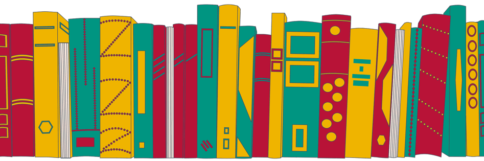 kinderbuch-regal Bunte Kinderbücher im Regal.